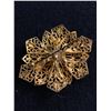 Image 2 : Beautiful Vintage Gold Tone Blue Stones Brooch