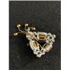 Image 2 : Vintage Rhinestone and Gold Tone Brooch
