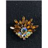 Image 1 : Beautiful Vintage AB & Brown Crystal Spray Brooch