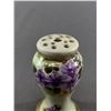 Image 2 : Lovely Antique Hat Pin Holder with Purple Flowers