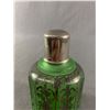 Image 2 : Antique Hand Painted Art Deco Green Glass Perfume Bottle