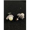 Image 2 : Very Nice Vitnage Matching Pearl and Rhinestone Earrings, with Ring. Size 8
