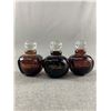 Image 1 : 3 Small Christian Dior Poison Esprit De Parfum Glass Bottles. With Glass Stoppers. Empty