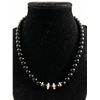 Image 1 : Elelgant Vintage  Black Beads with Clear Crystals Necklace.