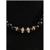 Image 2 : Elelgant Vintage  Black Beads with Clear Crystals Necklace.