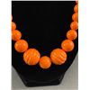 Image 2 : Mid Century Chunky Orange Graduated Beads Acrylic Necklace