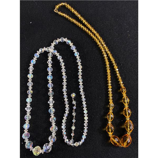 Lot of 2 Beautiful Chrystal Rhinestone Necklaces. Both are Extra Long