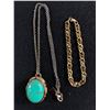Image 1 : LovelyTurquois and Coral? Pendant on a Stainless Steel Chain + a Gold Plated Bracelet with Clear and