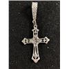 Image 2 : Beautiful Ornate Silvertone Cross Pendant