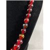 Image 2 : Beautiful Vintage Red Glass Graduated Beads Necklace.