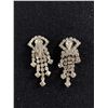 Image 2 : Lovely Silvertone and Prong Set Rhinestone Jewelry Lot. Necklace, Bracelet, Brooch and Clip on Earri
