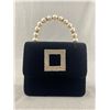 Image 1 : Adorable Black Evening Bag with Faux Pearl Handle