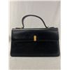 Image 1 : Prestige Black Leather Accordian Handbag.