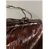 Image 2 : Vintage 1980's Sunco Dark Brown Eel Skin Clutch Retro Handbag