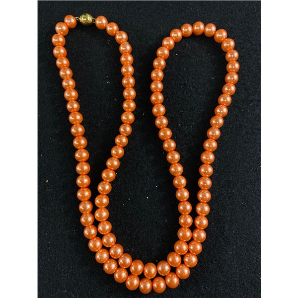 Vintage Peachy Orange Coloured Beads Necklace