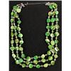 Image 1 : Triple Strand Green Stone Necklace with Neck Extender