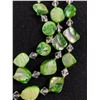 Image 2 : Triple Strand Green Stone Necklace with Neck Extender