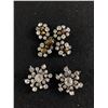 Image 1 : Lovely Vintage Rhinestone Earrings and Brooch Set. Snowflake Pattern