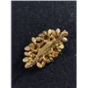 Image 2 : Vintage Gold Tone Brooch with Blue Stones Brooch