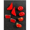 Image 1 : Collection of Red Mid Century Earrings, Including Nina Ricci