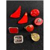 Image 2 : Collection of Red Mid Century Earrings, Including Nina Ricci
