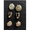 Image 1 : 3 Pairs of Vintage Clip on Earrings. 1 Marked Lisner
