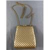 Image 1 : Elegant Vintage Gold Mesh Cocktail Purse With Metal Strap