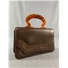 Image 1 : Vintage Leather Handbag with Plastic Handle in Very Good Condition