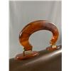Image 2 : Vintage Leather Handbag with Plastic Handle in Very Good Condition