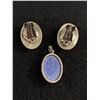 Image 2 : Nice Blue Stone Earrings and Pendant Set.
