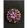Image 1 : Beautiful Vintage Flower Brooch in Varying Shades of Purple