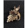 Image 2 : Vintage Coro Gold Tone Bouquet Brooch with Pink & Blue Rhinestones