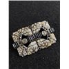 Image 1 : Vintage Rhinestone and Black Enamel Brooch/ Pin
