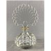 Image 1 : Vintage Art Deco 1930's Clear Pressed Glass Perfume Bottle with Fan Shaped Stopper