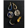 Image 2 : Lot of 3 Vintage Blue Enamel Earrings