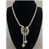 Image 1 : Vintage 1940's-50's Silvertone Rhinestone Necklace