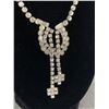 Image 2 : Vintage 1940's-50's Silvertone Rhinestone Necklace