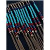 Image 2 : Gold Tone Southwest Multi Drop Red Blue Beads Chain, Boho Bib Necklace.