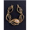 Image 1 : Vintage Napier Gold Tone Faux Pearl Cabochon Open Paisley Links Bracelet
