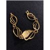 Image 2 : Vintage Napier Gold Tone Faux Pearl Cabochon Open Paisley Links Bracelet