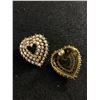 Image 2 : Pair of Very Nice Crystal Rhinestone Hearts Earrings