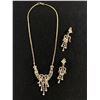 Image 1 : Stunning Vintage Gold Tone And Rhinestone Crystal Necklace and Earring Set