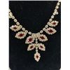 Image 2 : Beautiful Vintage Rhinestone Necklace with Red Stones.