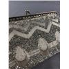 Image 2 : Gorgeous Vintage 1960's Silver Beaded Clutch Bag with Chain Handle