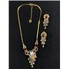 Image 1 : Stunning Vintage Gold Tone And Rhinestone Crystal Necklace and Earring Set