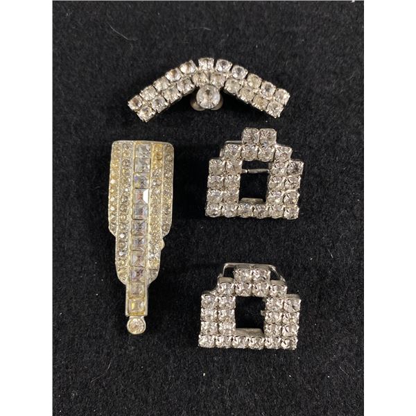Lot of Various Vintage Rhinestone Scarf/ Dress Clips