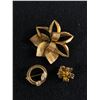 Image 1 : Vintage 1/20 12 k GF Brooch Plus 2 Other Vintage Brooches