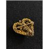 Image 2 : Beautiful Vintage Heart Brooch with Flower Center