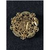 Image 2 : Vintage Victorian Style Filigree Gold Tone and Black Stone Brooch