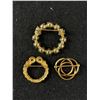Image 2 : Lot of 3 Vintage Circle Brooches. 1 Marked Monet